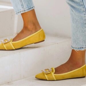 Vici Embellished Yellow Flats